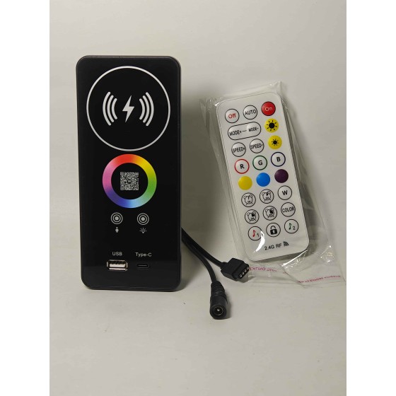 Embedded intelligent wireless charging lamp control box with over 100 colorful light modes, controlled by APP remote control